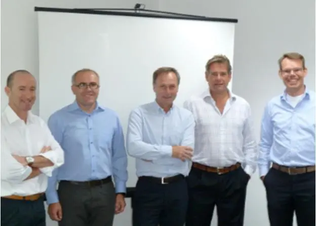 L-R: Bruno Magallo Huesa, Miroslav Maziarka, Fons Schmid, Nick Ball, Aldin Hilbrands