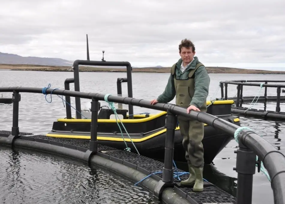 Simon Hardcastle on one of the sea pens