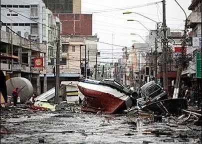 Fishing vessels were hurled inland