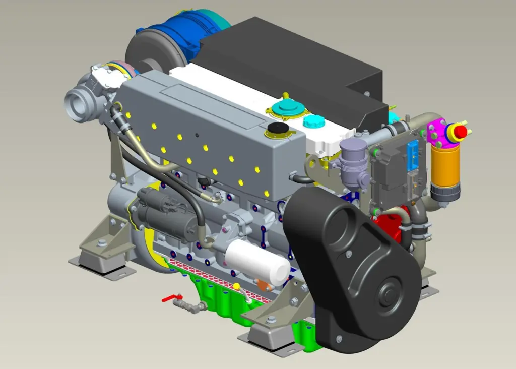 The new 300hp six-cylinder, 6.6l Perkins M300C