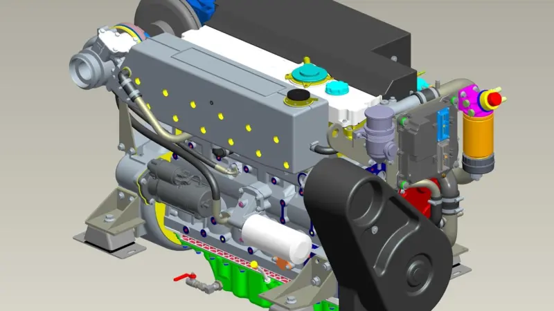 The new 300hp six-cylinder, 6.6l Perkins M300C