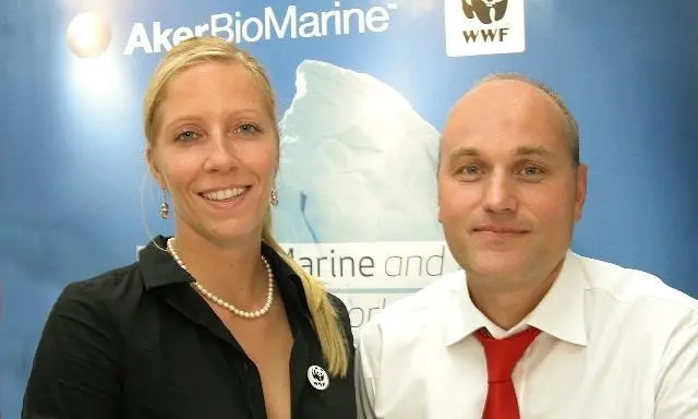 Allies: Nina Jensen (WWF Norway) with Sigve Nordrum, executive vice president of Aker BioMarine.