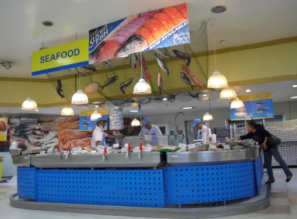 Seafood counter in a Manila supermarket