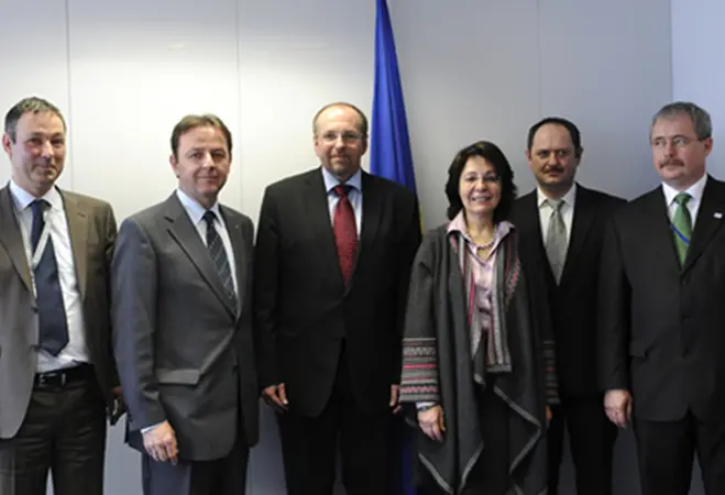 From left to right: Frank Schmidt, Nikolaus Berlakovich, Ivan Fuksa, Maria Damanaki, Zsolt Simon and Sándor Fazekas