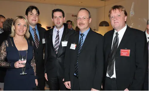In Sao Paolo, the Danish Minister of Foreign Affairs, Lene Espersen (far left) is seen with Project Manager, Thiago Dal Pizzol and Commercial Manager, Rael Larini from the RGO Maquinas, DSI Regional Export Manager, Mads Sigsgaard and (far right)...