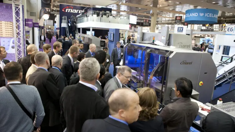 Demonstrations of Marel processing equipment attracted plenty of attention at this year’s Seafood Processing Europe exhibition