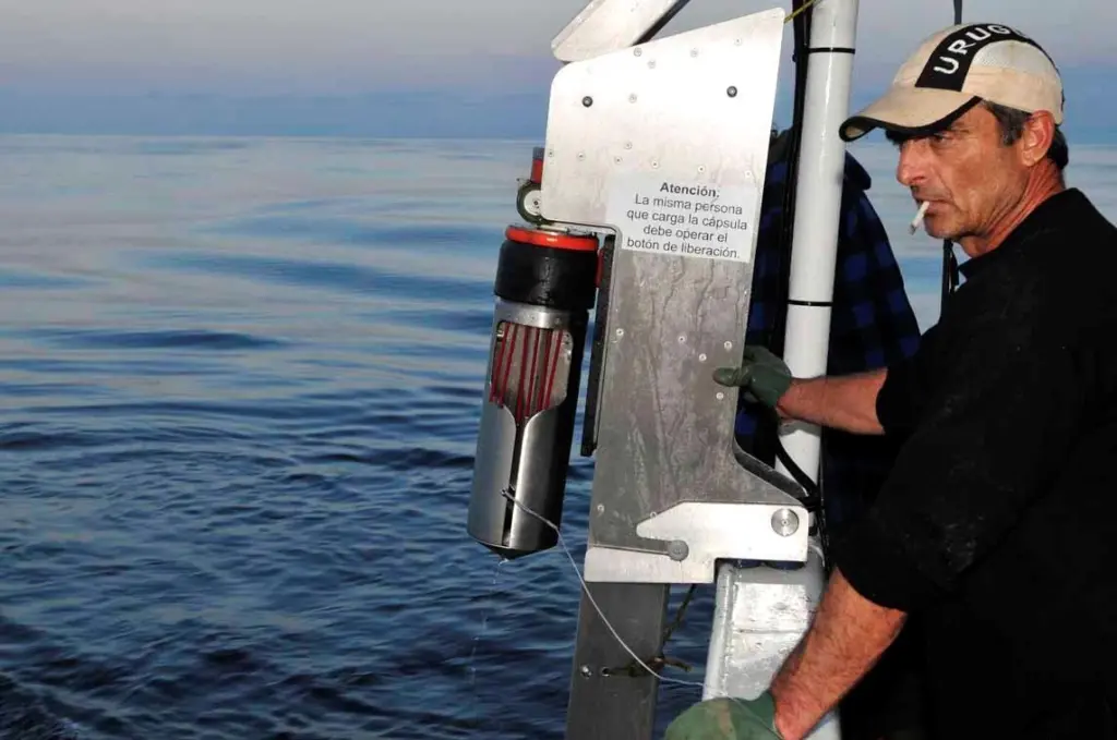 Underwater setter in operation