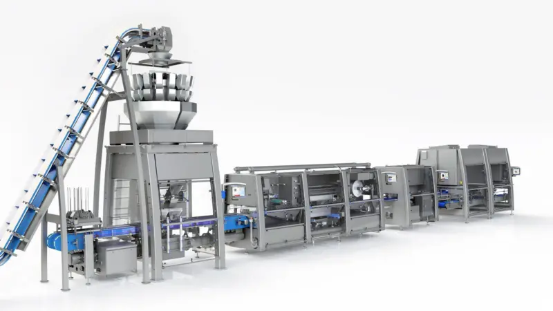 The Ishida Flex-Line comprises a set of integrated modules that fit together to make up a variety of complete, high-efficiency tray packing lines, capable of handling a wide range of applications