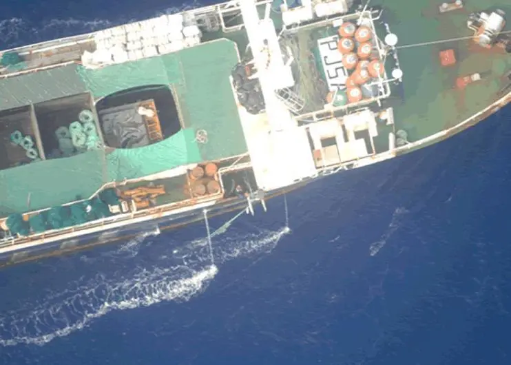 Catch onboard and the hauling of gill net is clearly visible on the Millennium