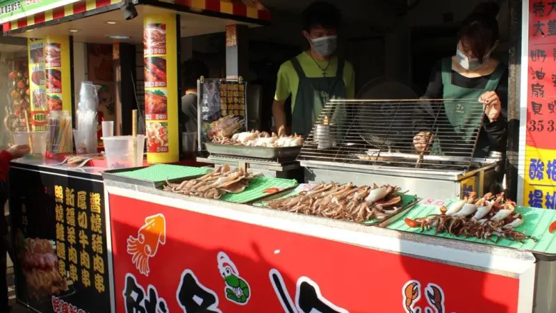 Shop selling fishery products in Tamshui, northern Taiwan