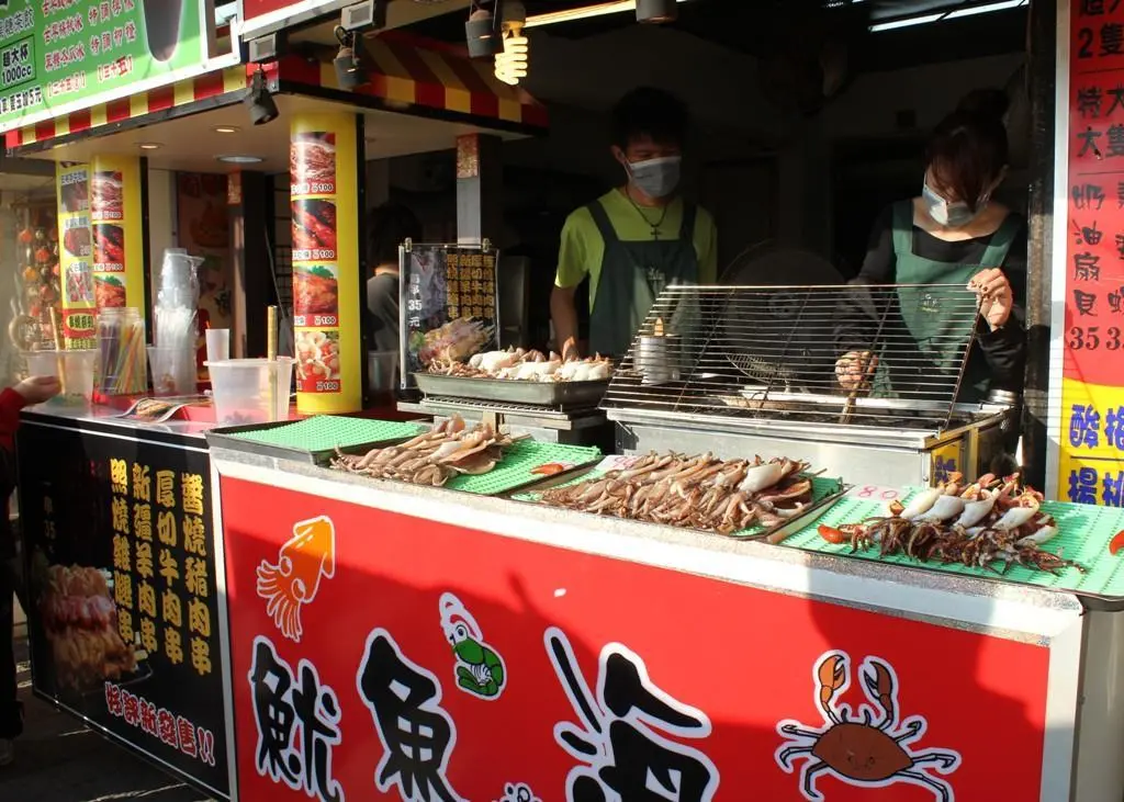 Shop selling fishery products in Tamshui, northern Taiwan