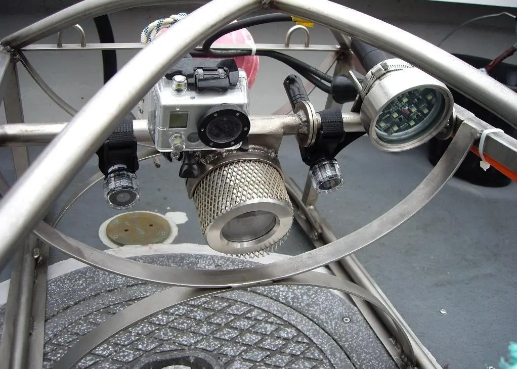 Close up of the towed camer sled