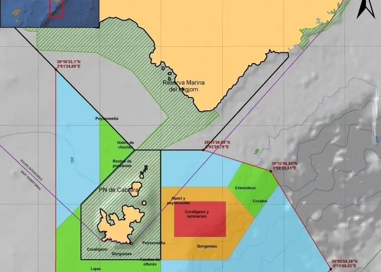 The current Cabrera boundaries and Oceana's proposal for enlargement