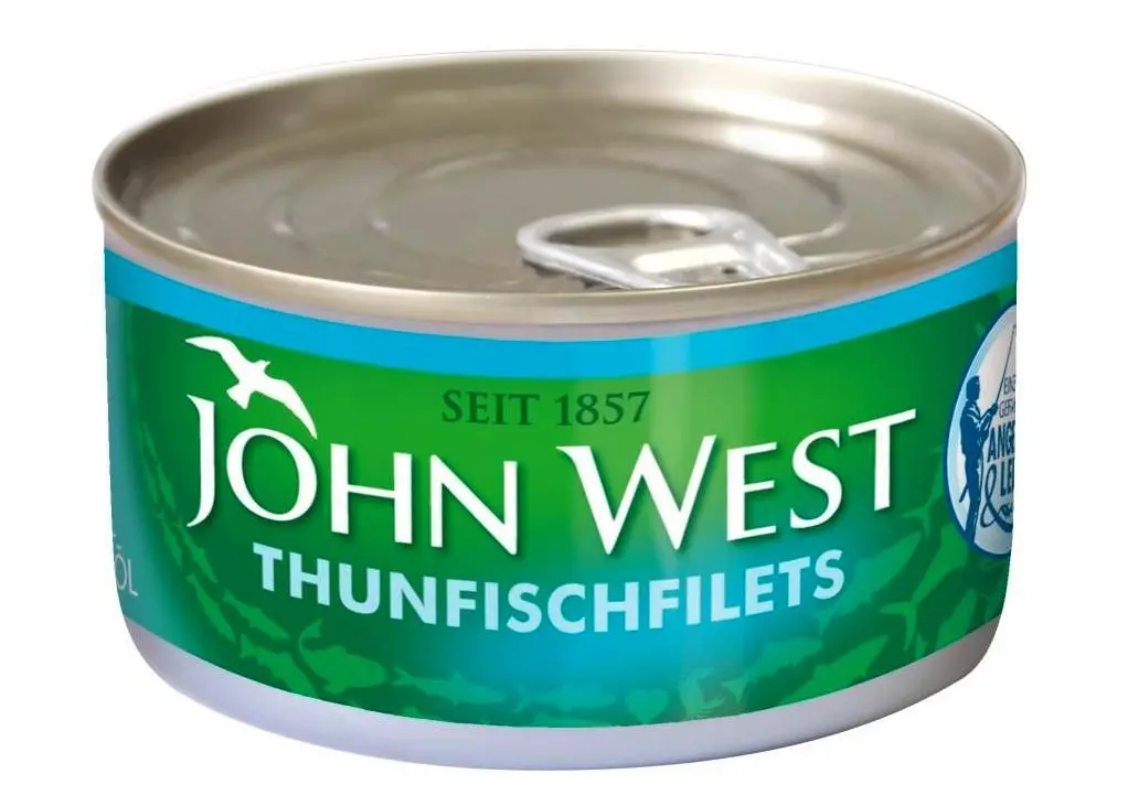 John West 100% pole line caught skipjack tuna for the German market