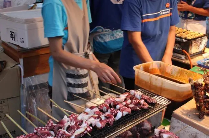 Octopus snacks being sold in Tokyo