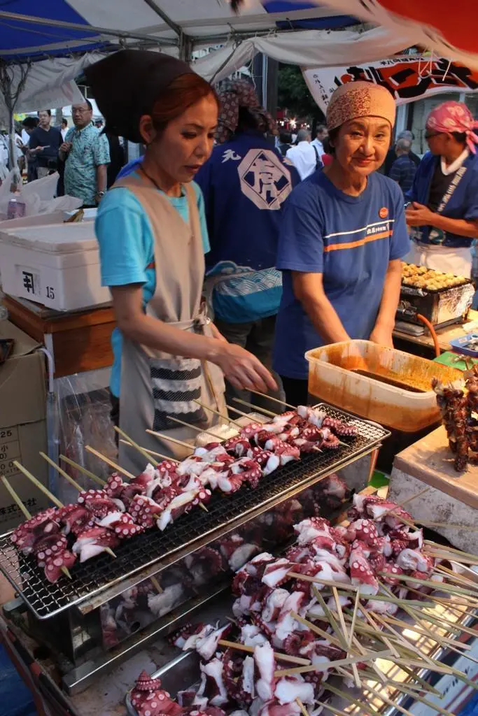 Octopus snacks being sold in Tokyo