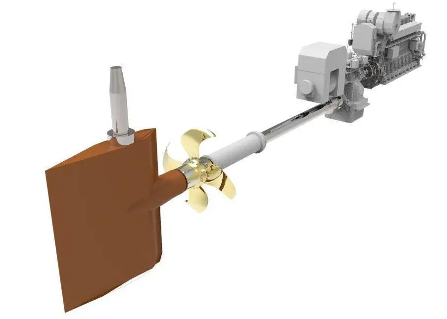 Energy efficient solution with 8L32/44CR with reduction gearbox, Alpha Kappel design propeller and Rudderbulb
