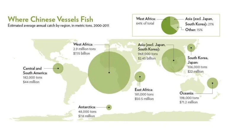 Where Chinese vessels fish. Credit: Sue-Lyn Erbeck/The Pew Charitable Trusts