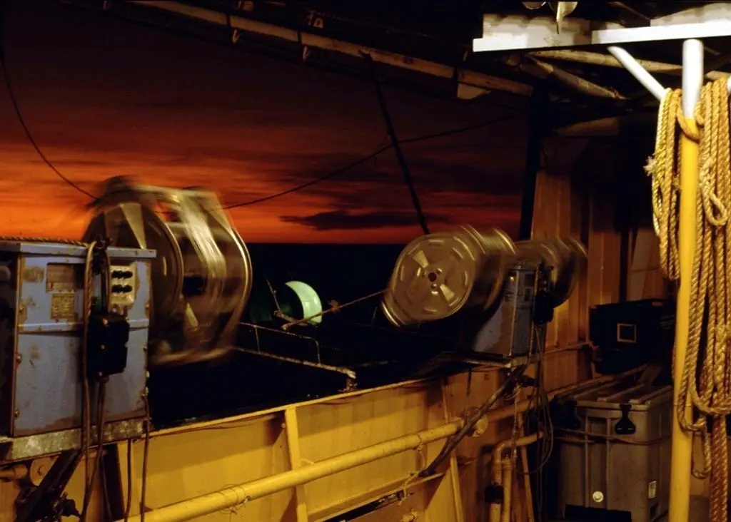 Squid jiggers at night. Credit:Ryan Murphy, AFMA