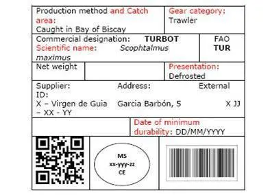 An example of how a label will look after 13 December