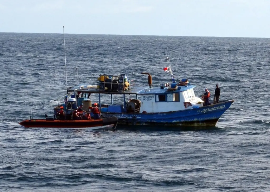 The crew of the fishing vessel El Apache were rescued this week. Coast Guard photo by LT. j.g. Eric Balcunas