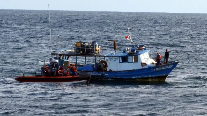 The crew of the fishing vessel El Apache were rescued this week. Coast Guard photo by LT. j.g. Eric Balcunas