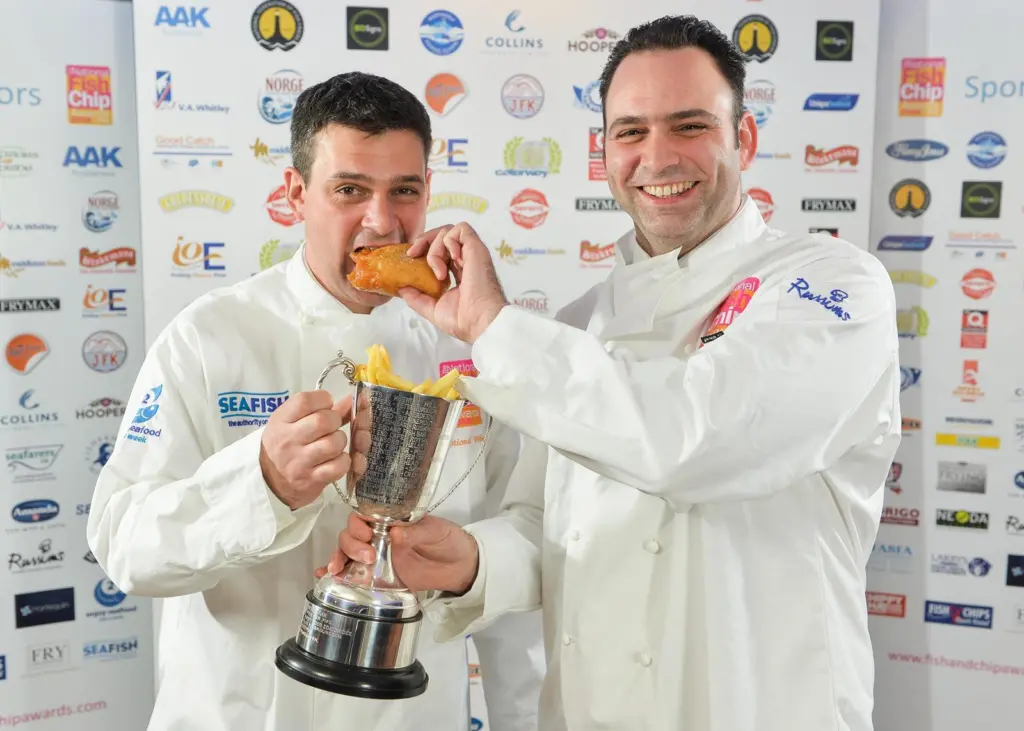 Stuart and Adrian Fusco of Quayside in Whitby, north Yorkshire, have been crowned the best UK fish and chip shop