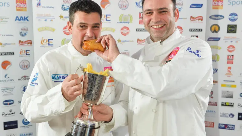 Stuart and Adrian Fusco of Quayside in Whitby, north Yorkshire, have been crowned the best UK fish and chip shop