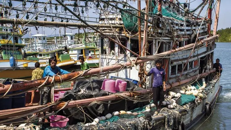 A new EJF report reveals new evidence of human trafficking and the routine use of violence in the Thai fishing industry. Credit: Environmental Justice Foundation/www.ejfoundation.org
