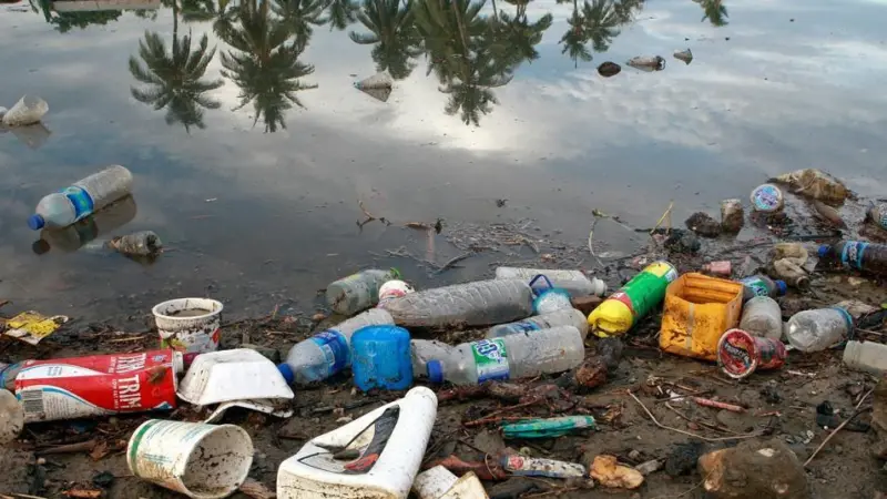 Plastic bottles and garbage waste from a village in Timor-Leste wash on the shores of a river and then spill into the sea. Credit: UN Photo/Martine Perret