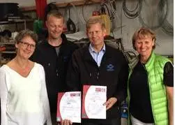 A happy team after the presentation of the ASC certificate, which was presented by Sølvi Skare from Bureau Veritas (left)