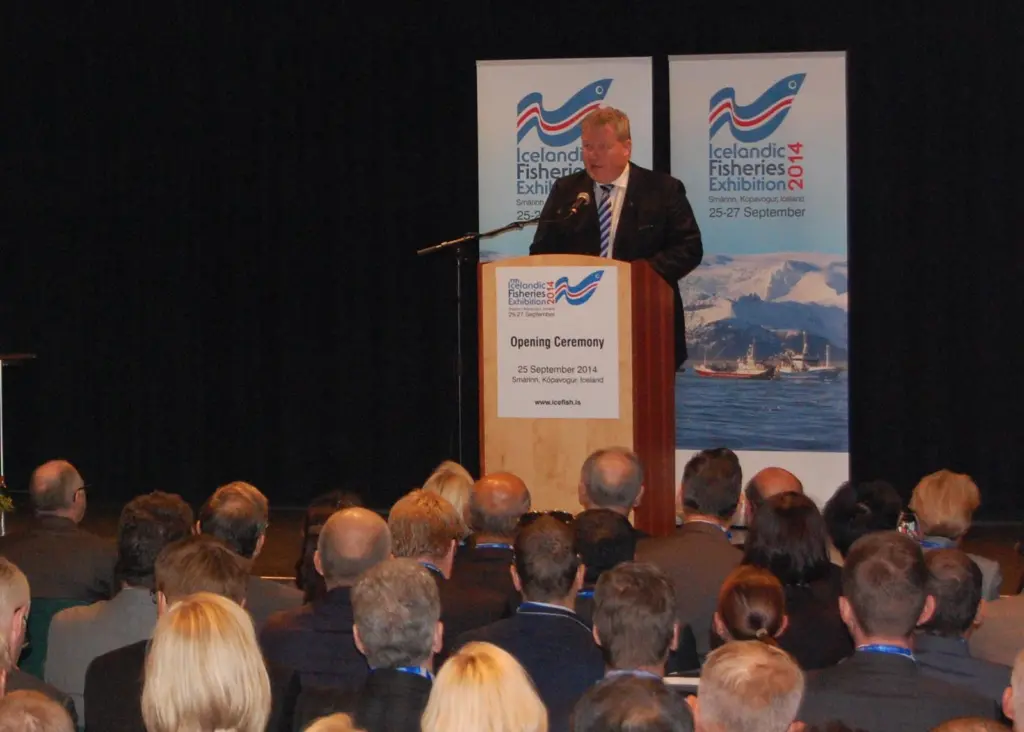 Icelandic Minister of Fisheries and Agriculture, Sigurður Ingi Jóhannsson at the opening ceremony