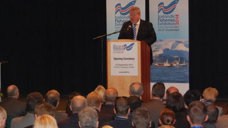 Icelandic Minister of Fisheries and Agriculture, Sigurður Ingi Jóhannsson at the opening ceremony