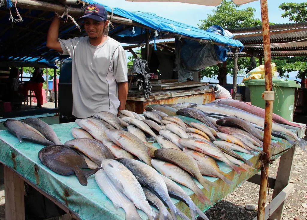 A fish stall at the fish market in Dili, Timor-Leste. Credit: Holly Holmes, 2013/WorldFish