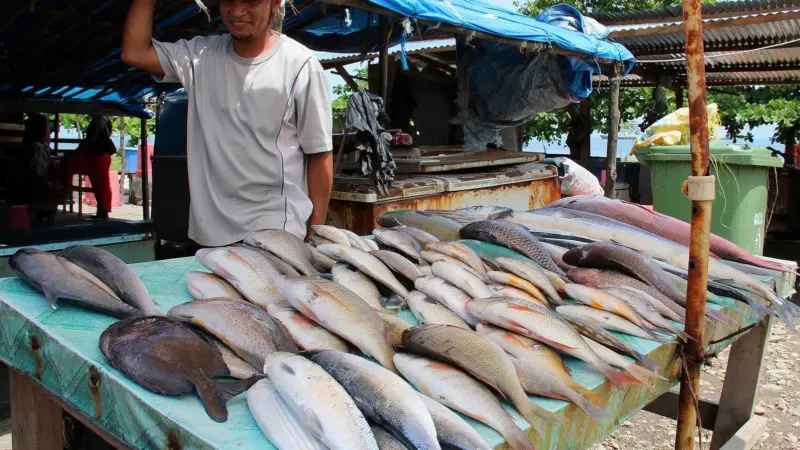 A fish stall at the fish market in Dili, Timor-Leste. Credit: Holly Holmes, 2013/WorldFish