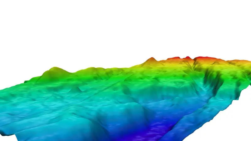 Underwater canyon revealed by RV Investigator.
