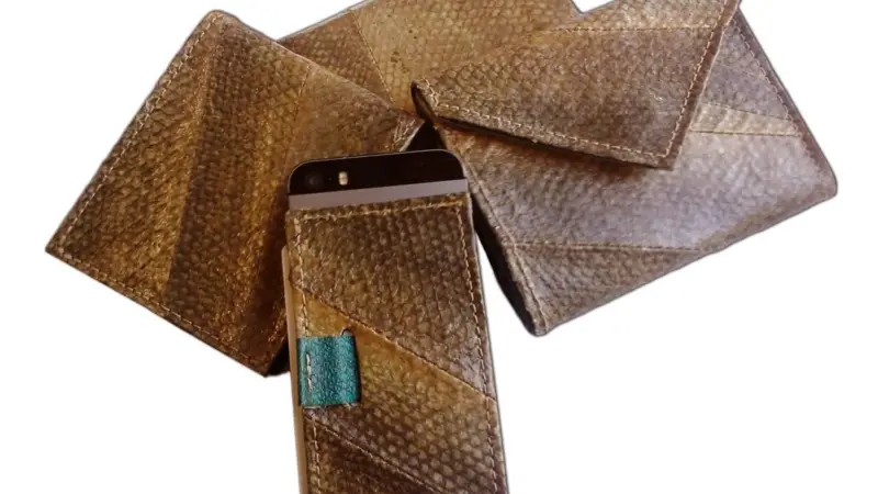 Tidal Vision has launched its introductory line of aquatic leather products - Alaska salmon leather wallets
