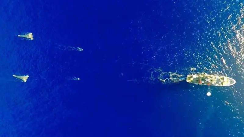 Plastic sampling at the Great Pacific Garbage Patch has been carried out by The Ocean Cleanup. Photo: The Ocean Cleanup
