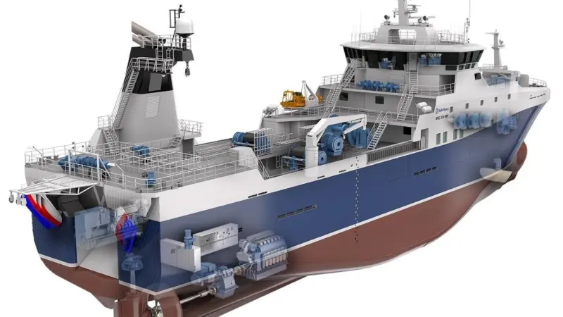 When completed, the ICE 1A classed vessel will be 80 metres long and equipped with a range of Rolls-Royce equipment Photo: Rolls-Royce