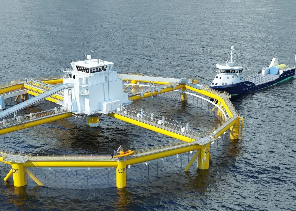 Rolls-Royce will construct and deliver an eight point mooring system to the world’s first offshore fish farm installation: Credit: SalMar/Ocean Farming