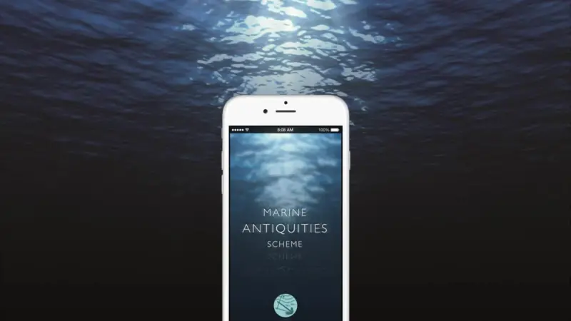 The Marine Antiquities Scheme app home page