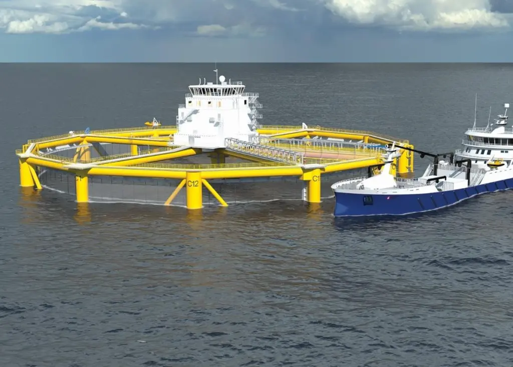The structure combines living accommodation for the crew with ships supplying feed and other requirements