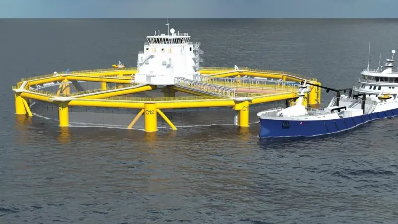 The structure combines living accommodation for the crew with ships supplying feed and other requirements