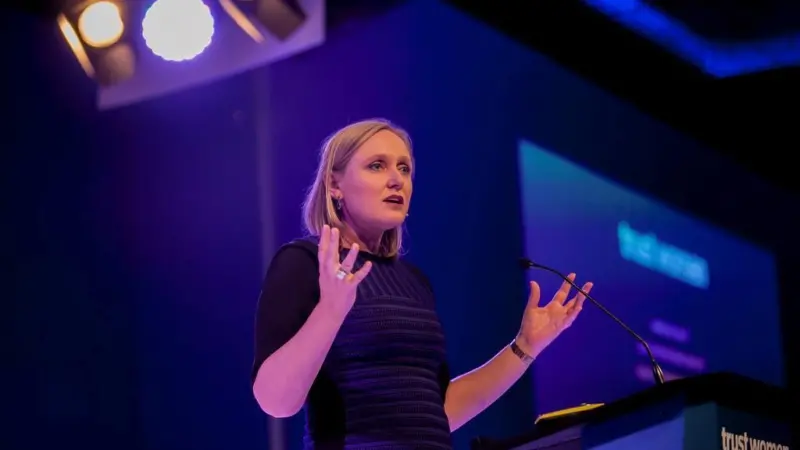 Darian McBain speaking at the Trust Women Conference 2016