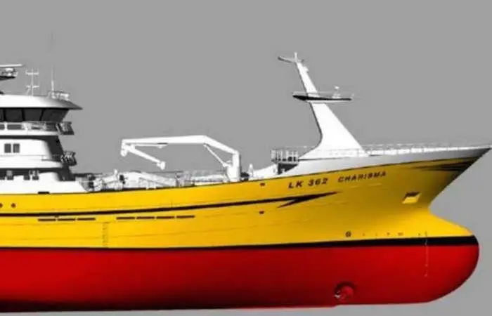 The pelagic trawler for Charisma Fishing will be equipped with Brunvoll propulsion Illustration: Karstensens Skibsværft A/S