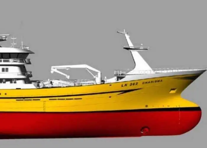The pelagic trawler for Charisma Fishing will be equipped with Brunvoll propulsion Illustration: Karstensens Skibsværft A/S
