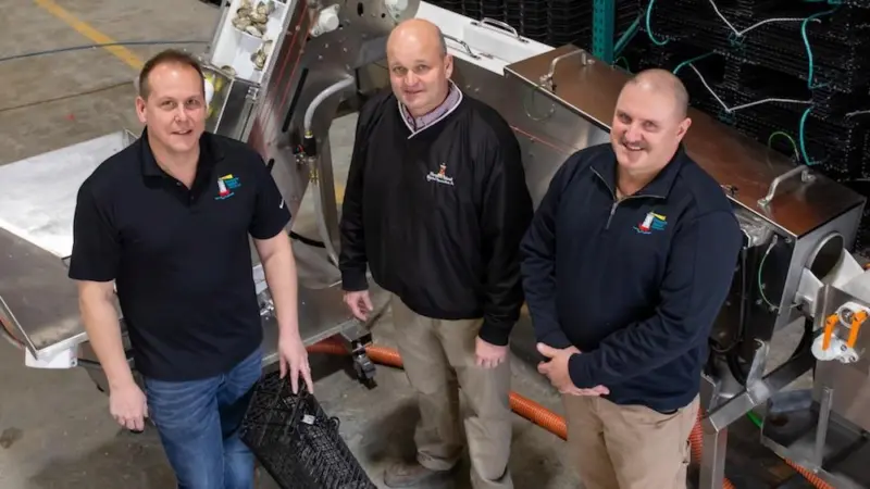 Hoopers Island Oyster Co. has unveiled a new high-speed, laser-guided oyster processing system Photo: Hoopers Island Oyster Co.
