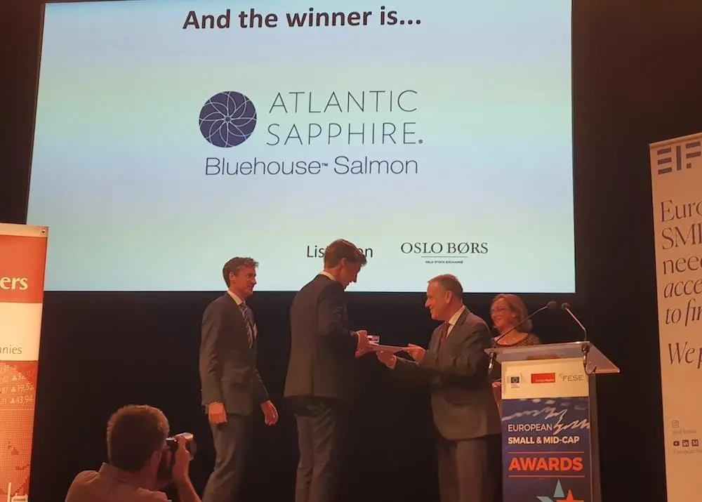Atlantic Sapphire has been named ‘Star of Innovation’ Photo: Atlantic Sapphire