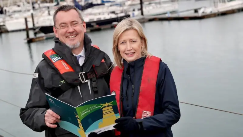 Yvonne Shields O'Connor, CEO of Irish Lights and Jim O’Toole, CEO of BIM Credit: BIM