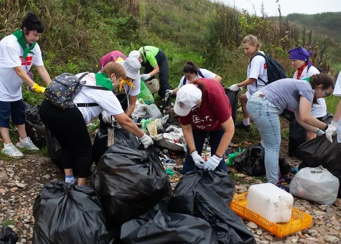 Volunteers collected 200 bags of rubbish on the shores of Schitovaya Bay Photo: RFC